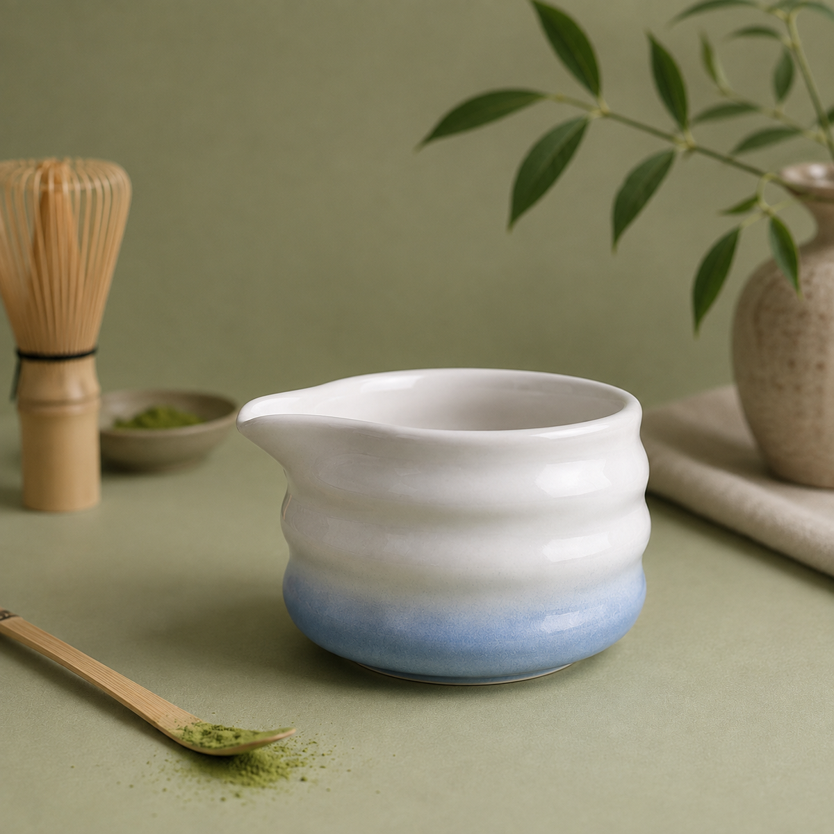 Bol à Matcha - Bec Verseur Dégradé Bleu