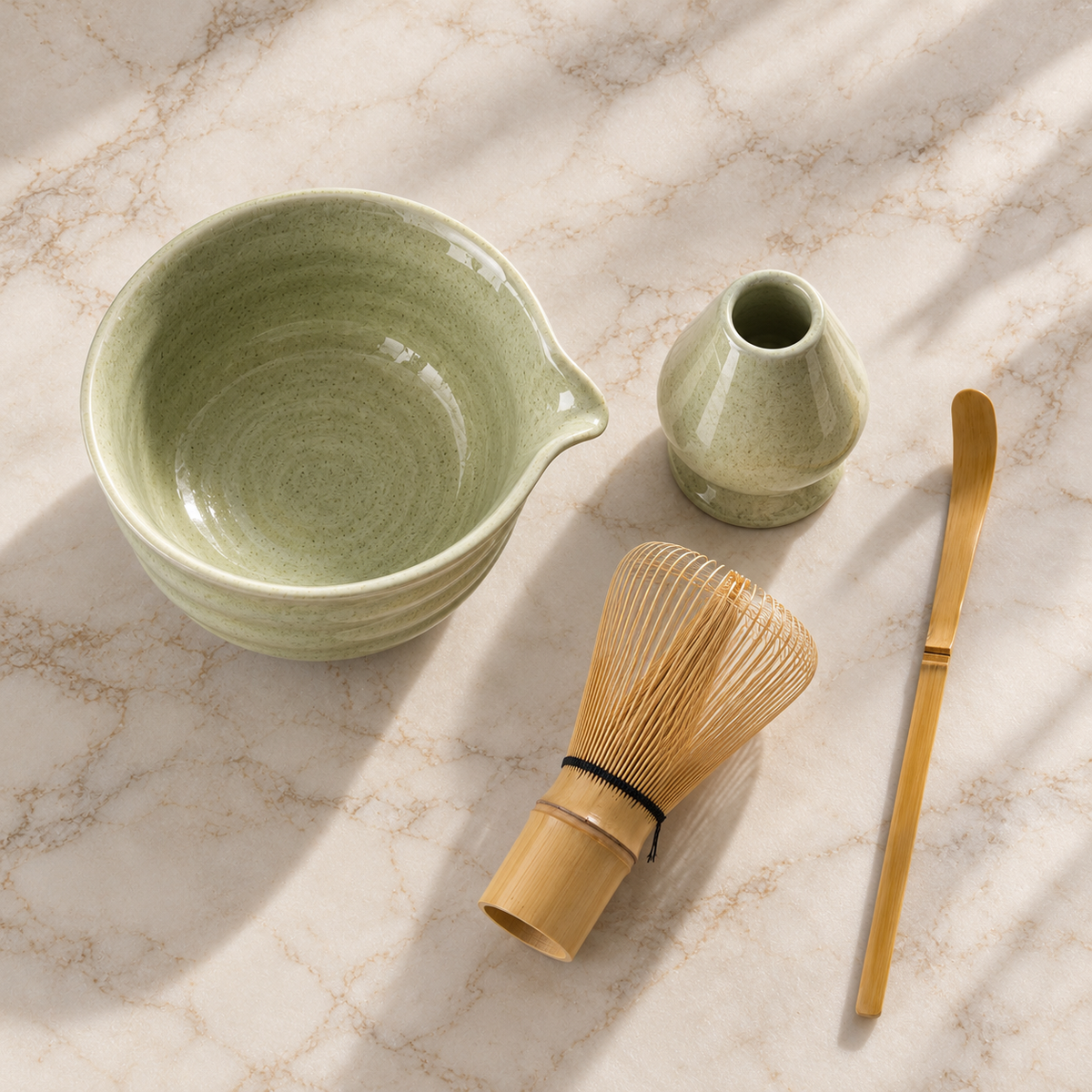 Kit Cérémonie Matcha 4 Pièces - Vert Sauge