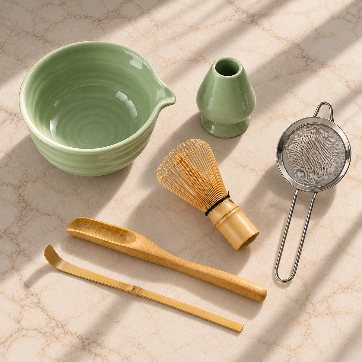 Kit Cérémonie Matcha 6 Pièces – Vert Céladon