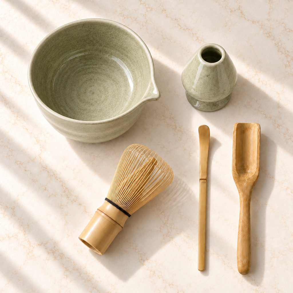 Kit Cérémonie Matcha 5 Pièces - Vert Sauge