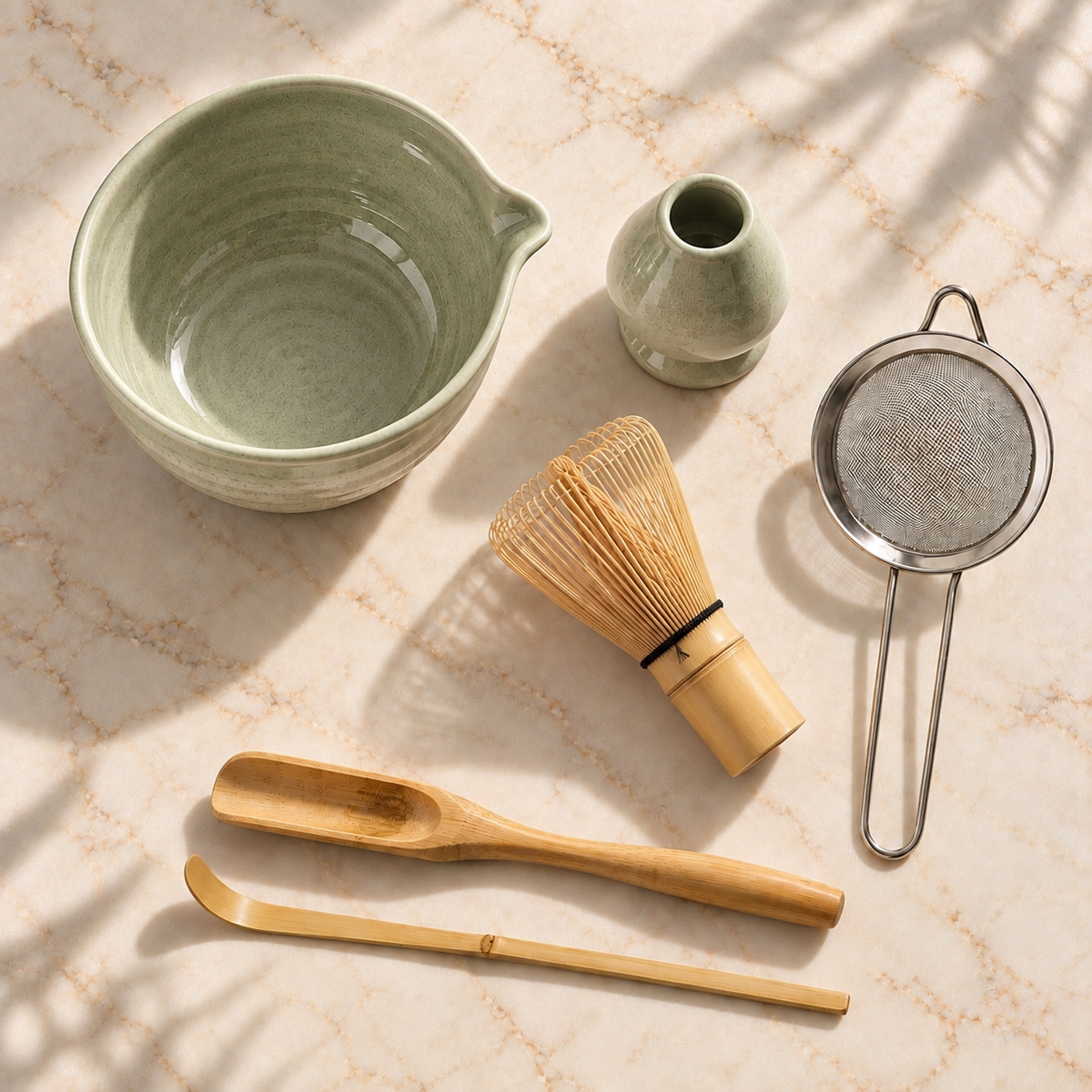 Kit Cérémonie Matcha 6 Pièces - Vert Sauge