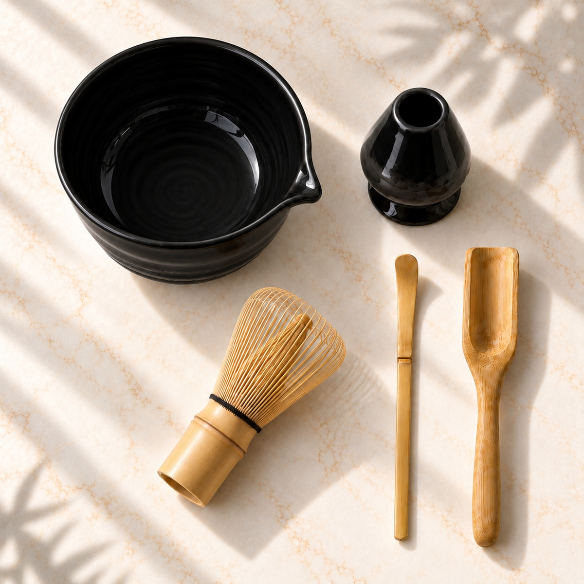 Kit Cérémonie Matcha 5 Pièces - Noir Laqué