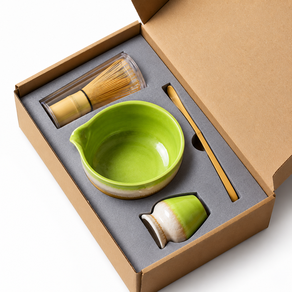 Kit Cérémonie Matcha 4 Pièces - Vert Oribe