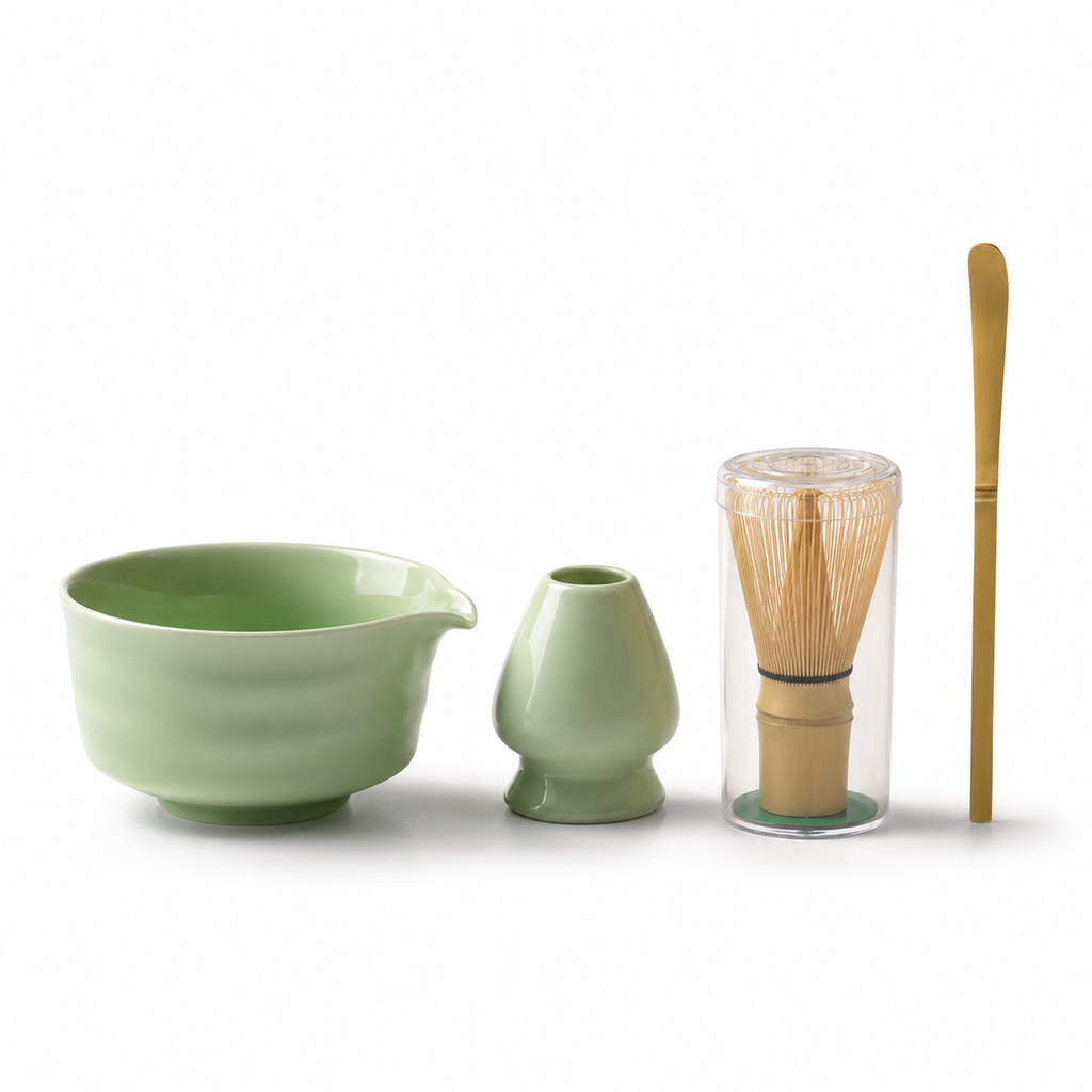 Kit Cérémonie Matcha 4 Pièces – Vert Céladon