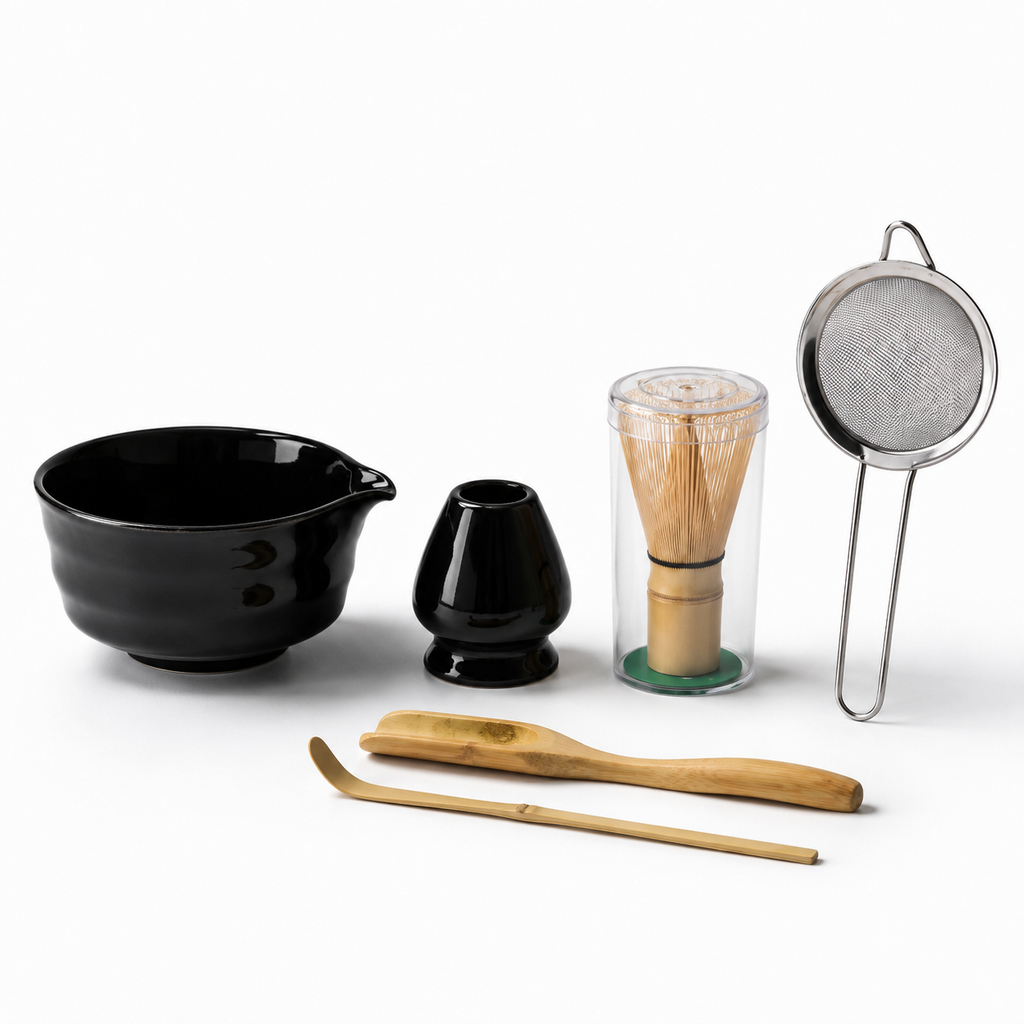 Kit Cérémonie Matcha 6 Pièces – Noir Laqué