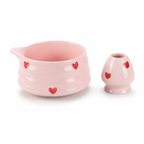 Kit Matcha 2 Pièces - Cœurs Rose