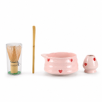 Kit Matcha 4 Pièces - Cœurs Rose