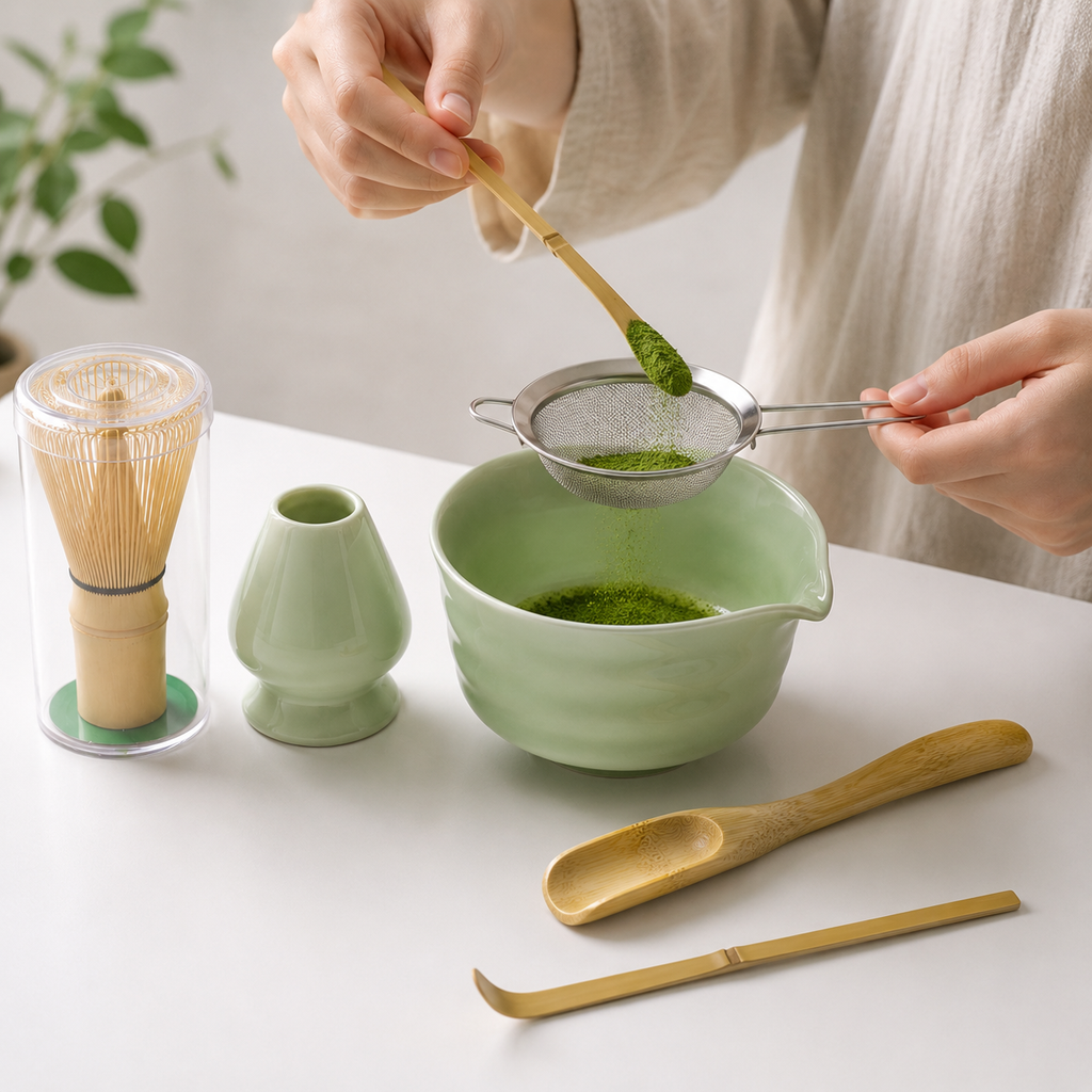 Kit Cérémonie Matcha 6 Pièces – Vert Céladon