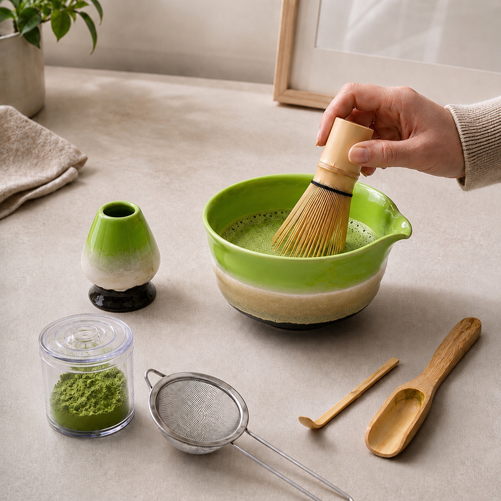 Kit Cérémonie Matcha 6 Pièces - Vert Oribe