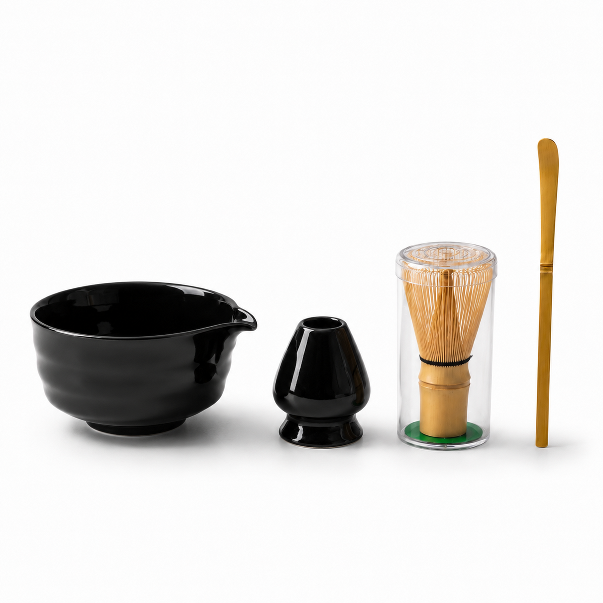 Kit Cérémonie Matcha 4 Pièces - Noir Laqué