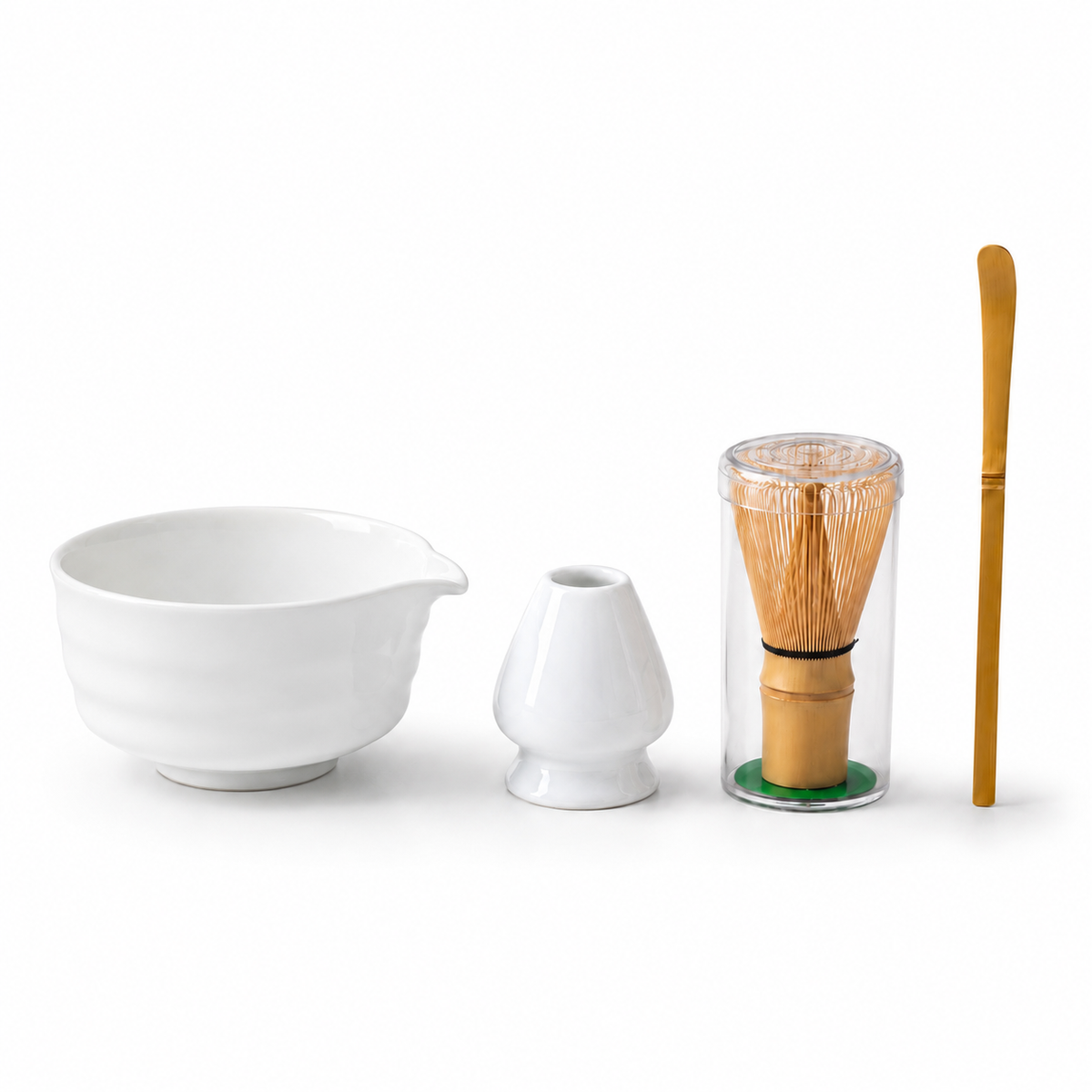 Kit Cérémonie Matcha 4 Pièces - Blanc Porcelaine
