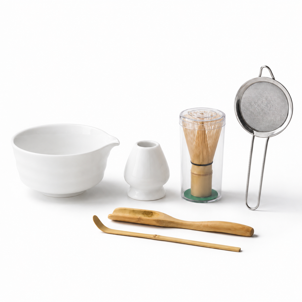 Kit Cérémonie Matcha 6 Pièces - Blanc Porcelaine