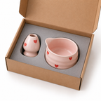 Kit Matcha 2 Pièces - Cœurs Rose