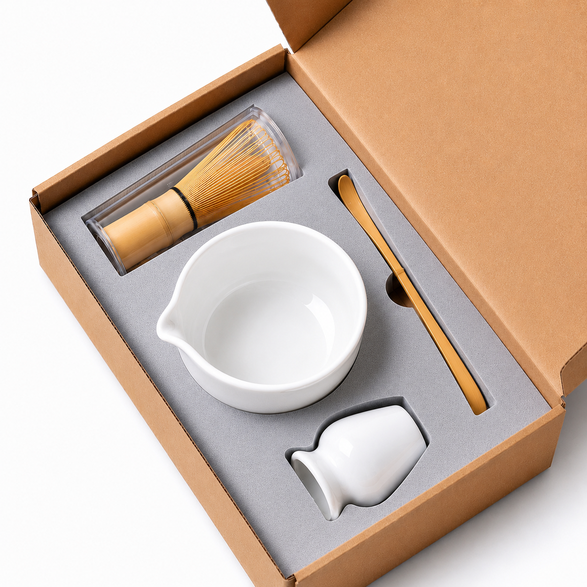 Kit Cérémonie Matcha 4 Pièces - Blanc Porcelaine