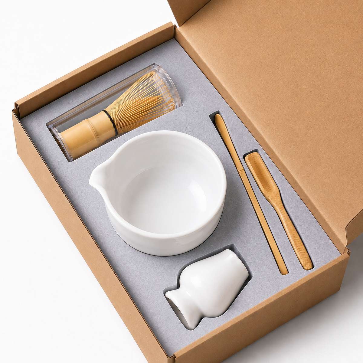 Kit Cérémonie Matcha 5 Pièces - Blanc Porcelaine